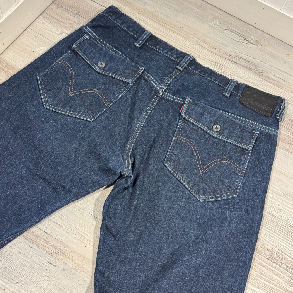 Levis 569 Jean Men 38x30* Blue Dark Loose Straight Relaxed Fit Flap Pocket Baggy